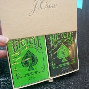 J Crew Limited Edition Bicycle Playing Cards GREEN/BLACK
